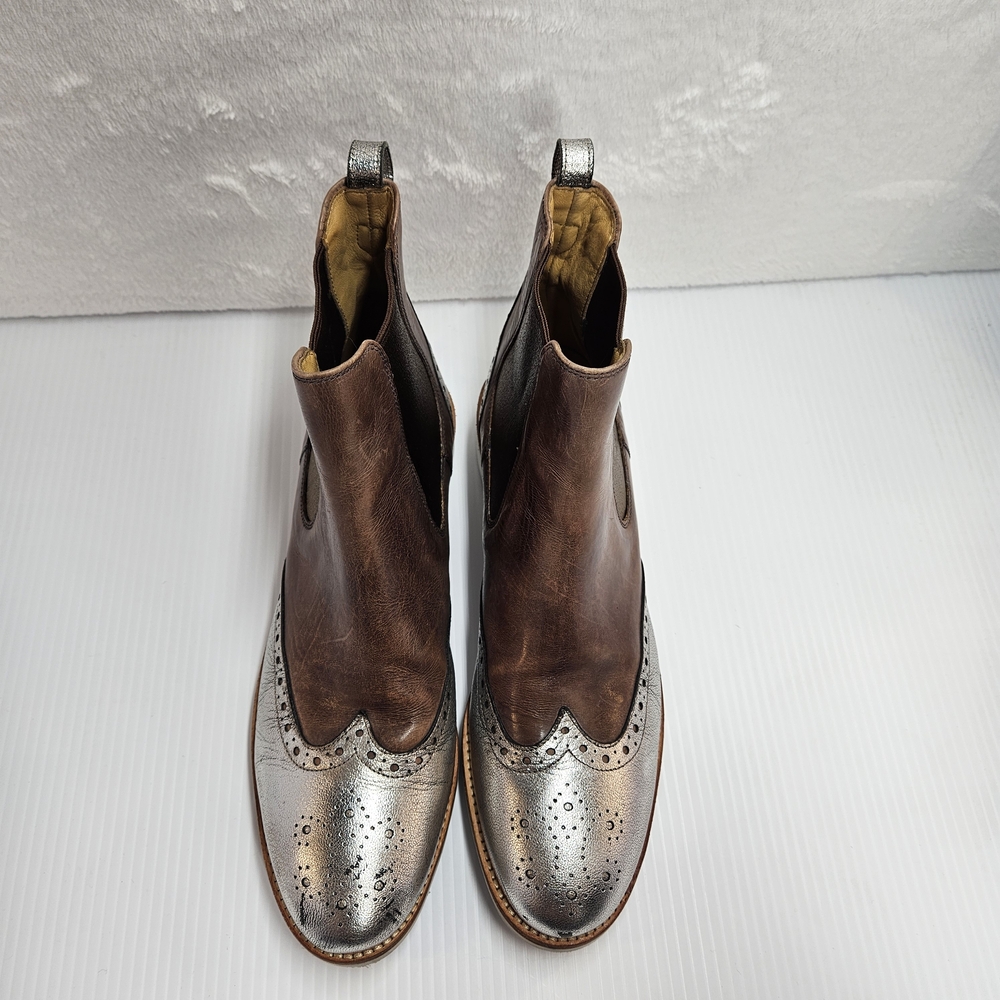 Melvin & Hamilton Amelie Brown Silver Chelsea Boots EU 40 US 9 - Picture 3 of 11